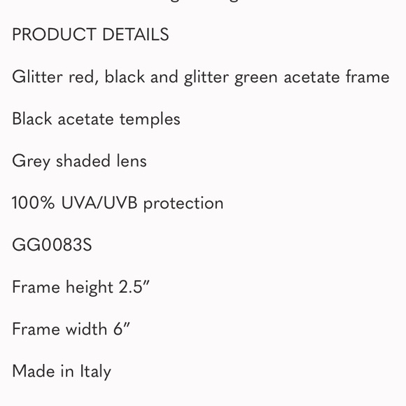 GUCCI GG0083S Authentic Sunglasses RedBlackGreen - Picture 13 of 13